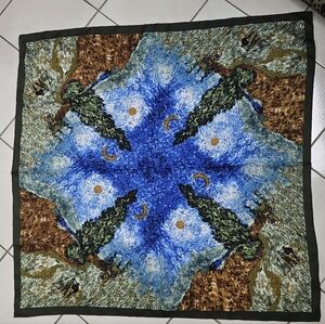 Silk Square Scarf Design Inspired by the Starry Night Hand made